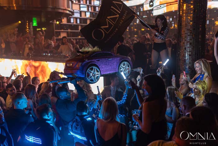 Photo of a bottle service presentation at Omnia in Las Vegas