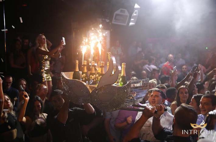 Bottles with firework sparklers