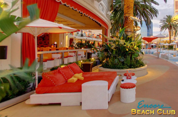 The Ultimate Guide To Encore Beach Club Vegas Primer A Photo Of Daybeds For Bottle Service At Encore Beach Club
