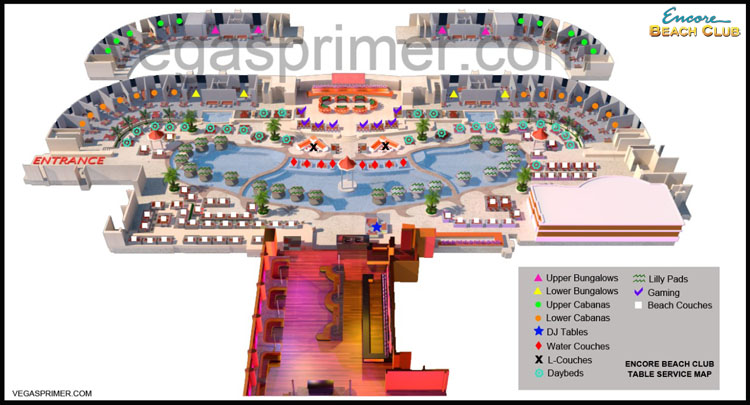 The Ultimate Guide To Encore Beach Club Vegas Primer Table Service Map At Encore Beach Club