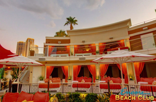 A photo of cabanas at Encore Beach Club.