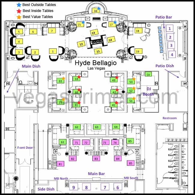 Hyde Bellagio table map