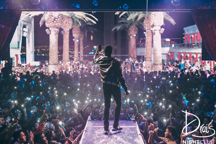 Meek Mill performs to a sold out crowd at Drai's Nightclub