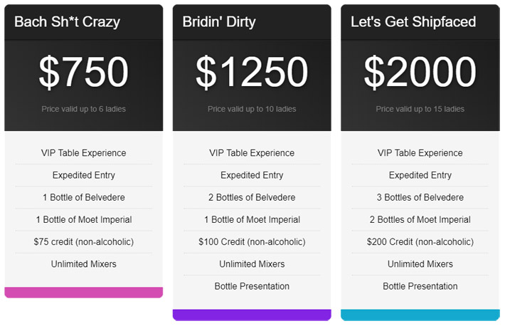The Daylight Beach Club Bachelorette Party Packages. Prices start at $750.