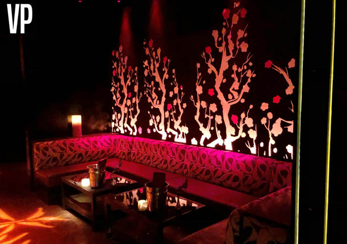 A photo of a bottle service booth in Tao's main room