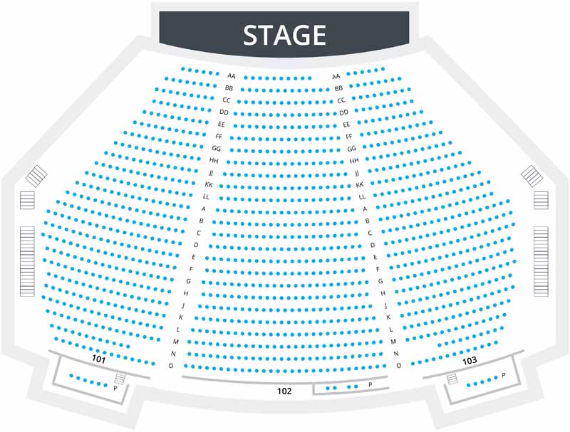 The Shin Lim theater map showing ticket locations and seats