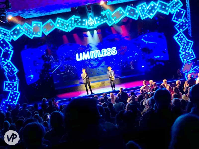 Shin Lim and Colin Cloud on stage at their Vegas Limitless Show