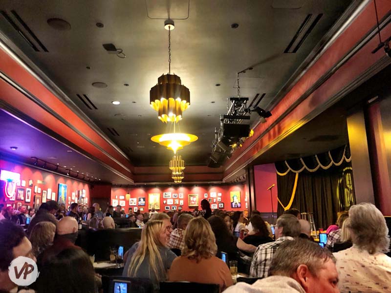 An inside photo of the comedy club