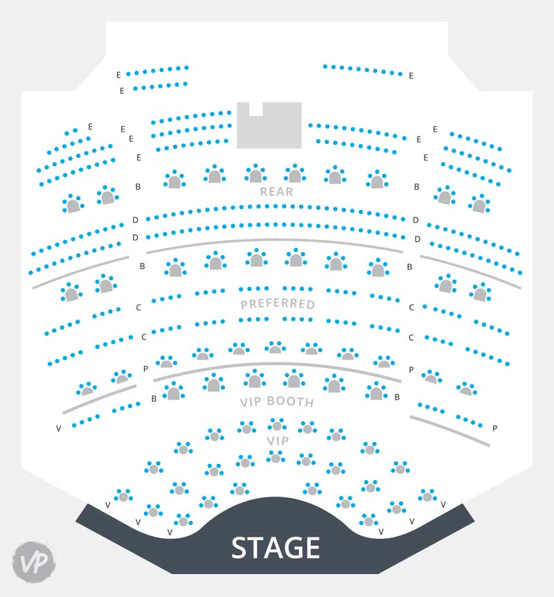 The seating chart and map for Xavier Mortimer's Vegas show