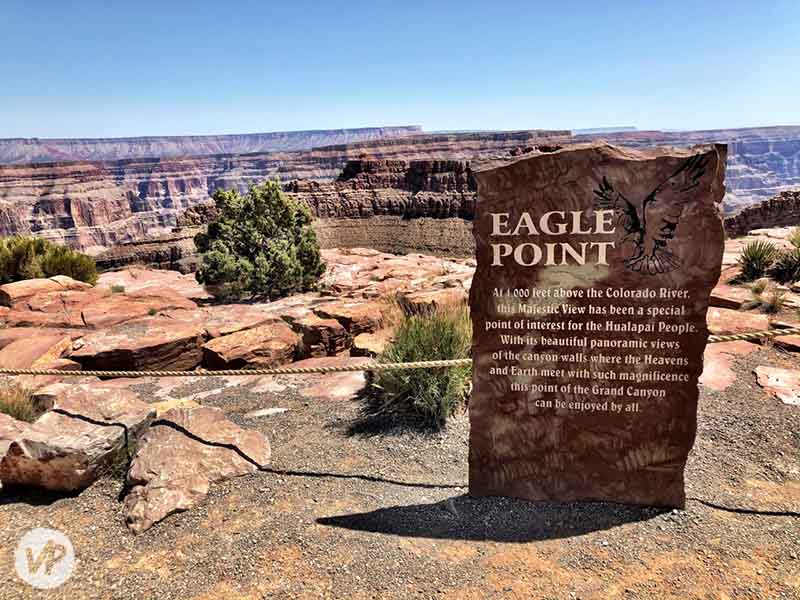 The Eagle Point sign at the Grand Canyon West Rim