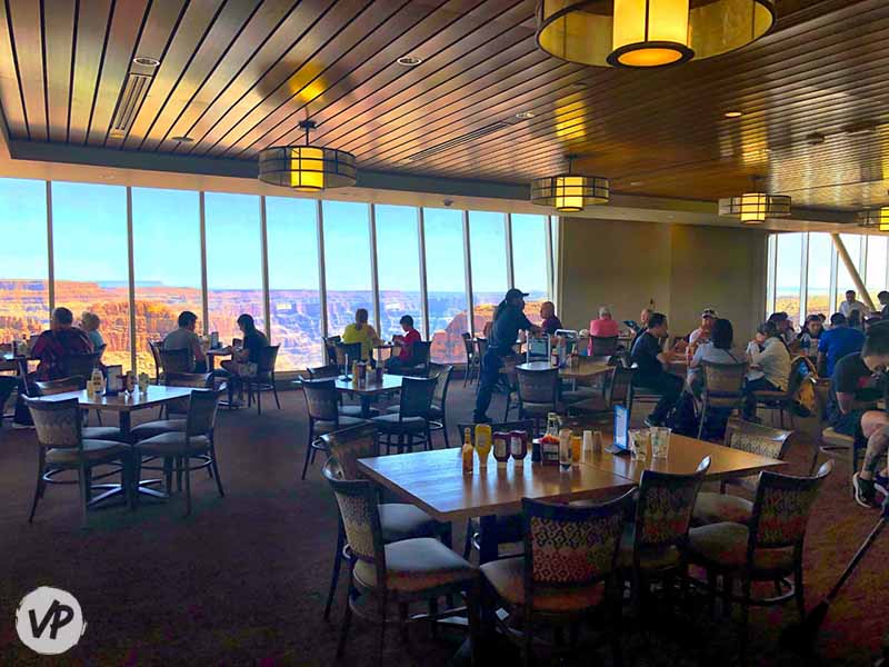 Tables inside the Sky View Restaurant