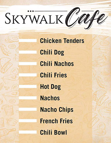Skywalk Cafe Menu