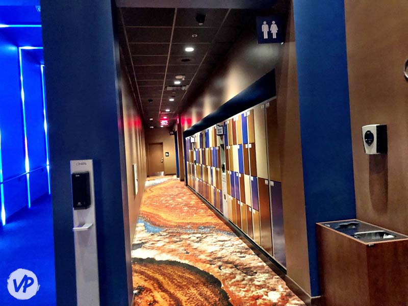 Complimentary storage lockers in the FlyOver lobby
