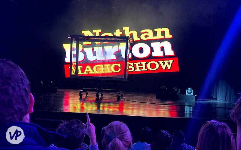 A photo of the stage at the Nathan Burton Comedy Magic Show