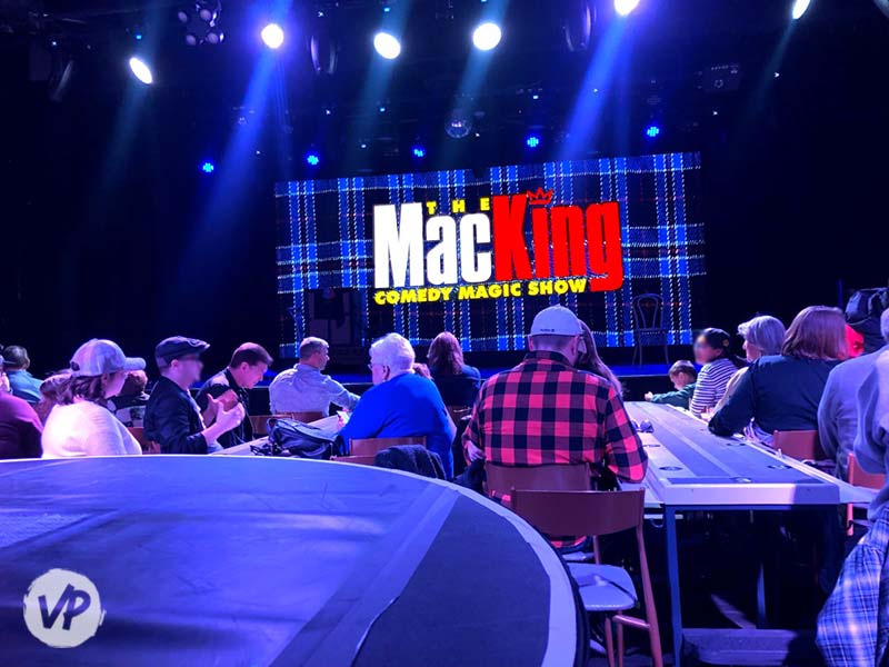 A photo of the theater seating for the Mac King show at the Excalibur