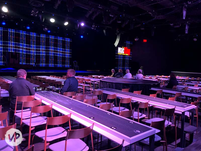 A photo showing tables in the VIP section