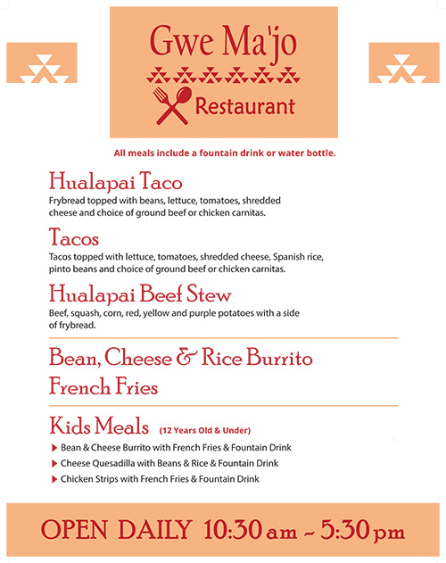Gwe Ma'jo Lunch Menu