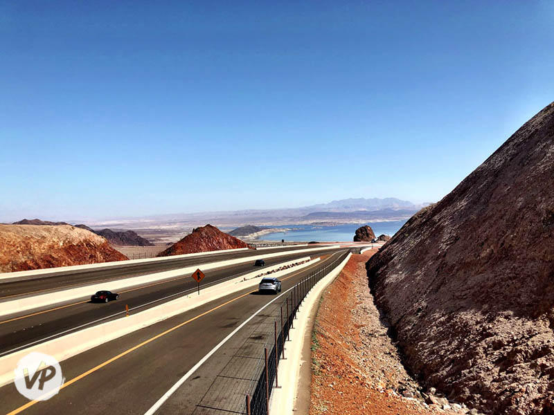 The view of Lake Mead from the scenic overlook