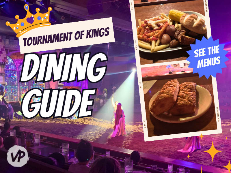 Dinner and drink options at the Tournament of Kings