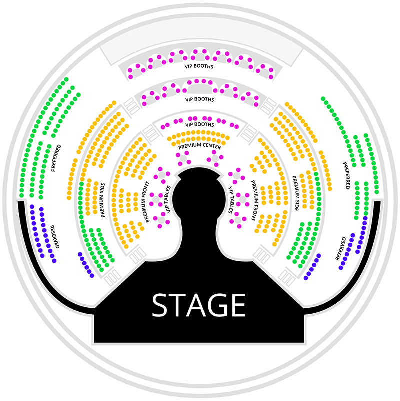 Wow Las Vegas seating chart in the Rio Showroom
