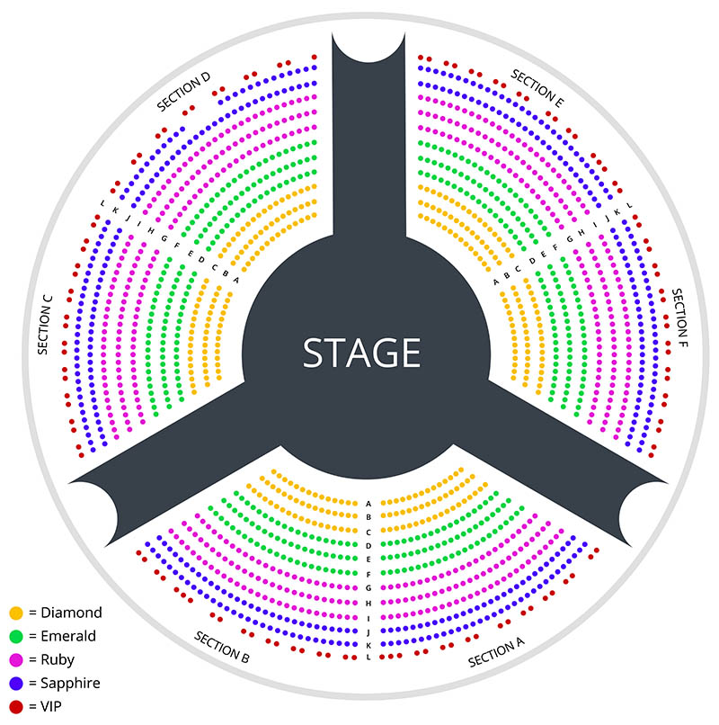 Seating chart for Awakening at the Wynn