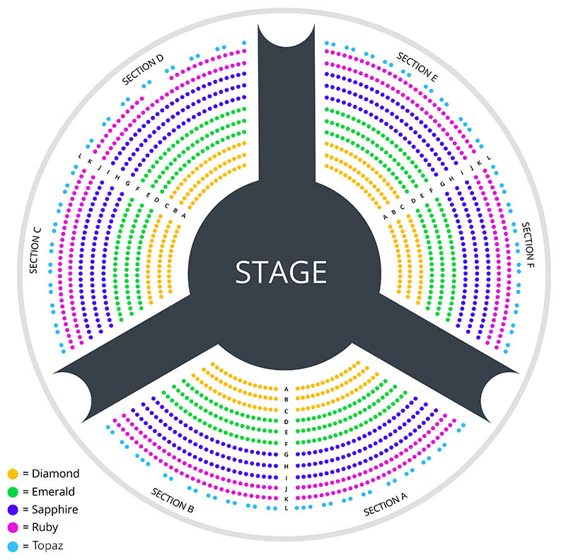 Seating chart for Awakening at the Wynn