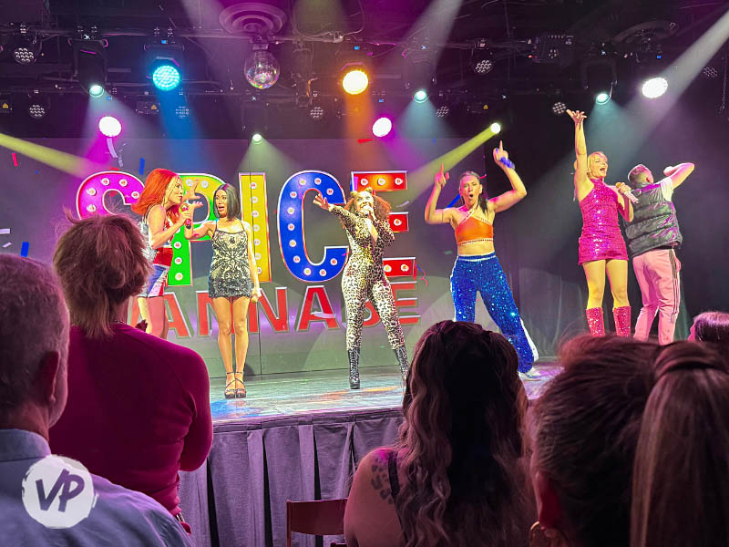 The cast performing the hit song "Wannabe" in Las Vegas