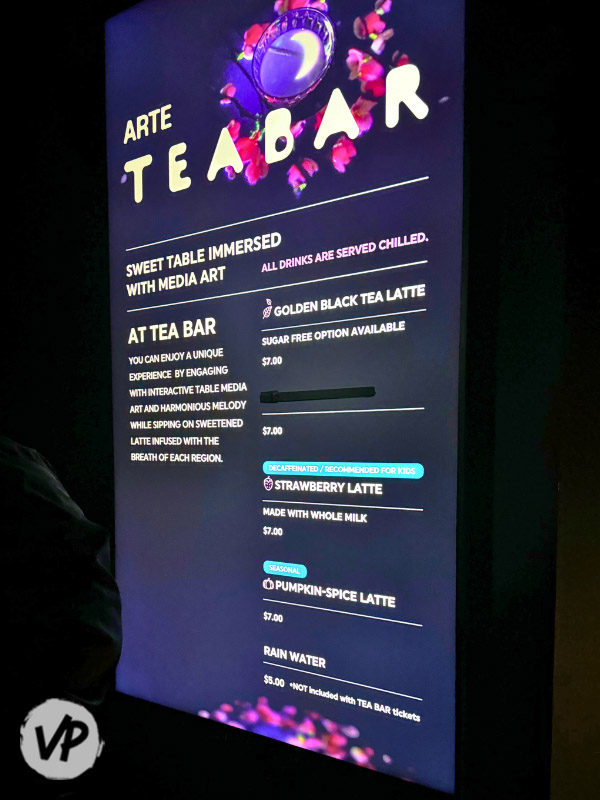 Tea Bar Menu