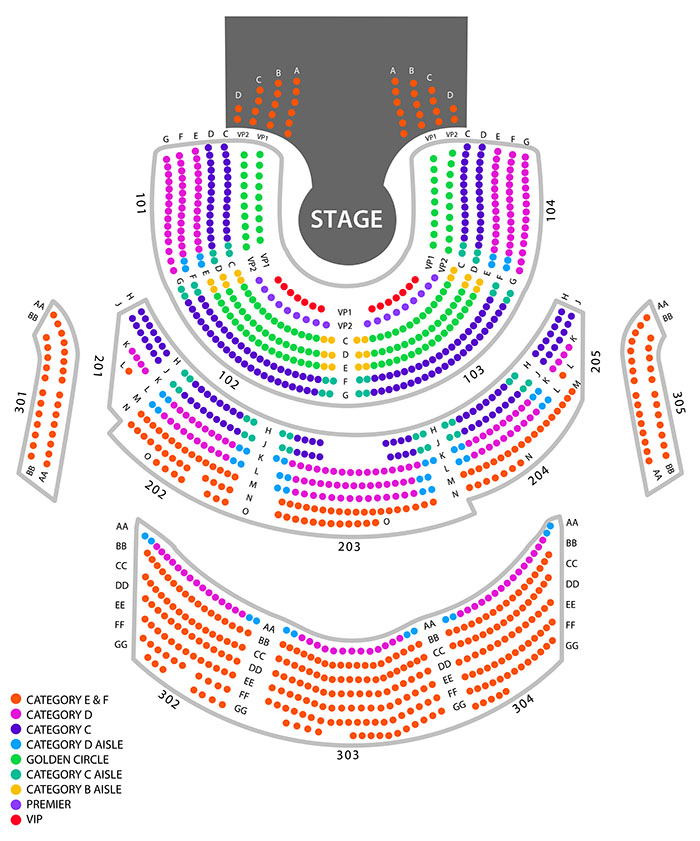 Seating chart for Mad Apple