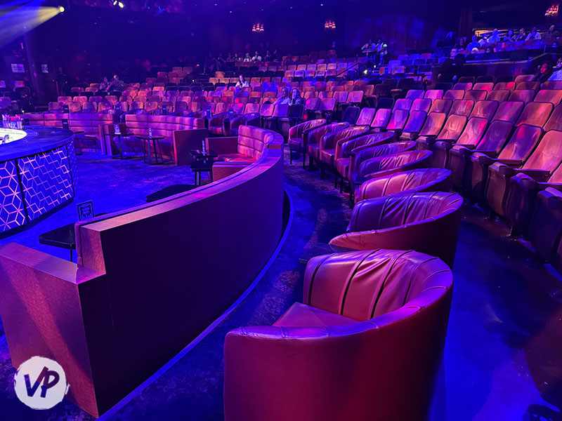 A picture of the barrel chairs in the premier ticket category