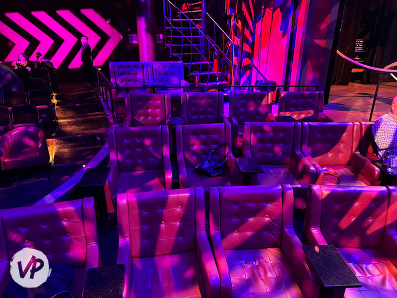 Chairs on the sides of the stage